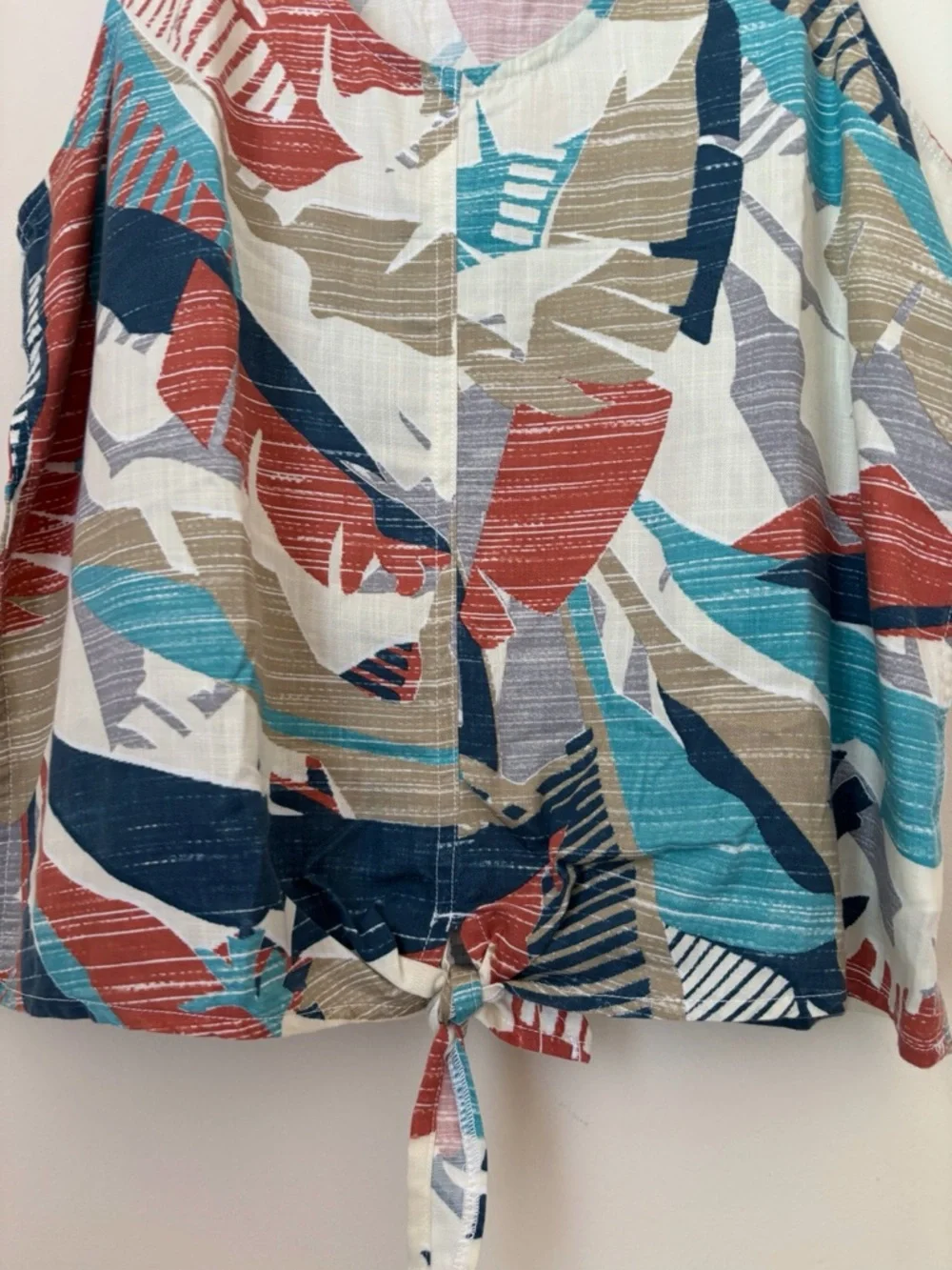 Prana McKenzie Tie Front Tank Top Large Atlantic Paloma Coastal Summer - Picture 4 of 7